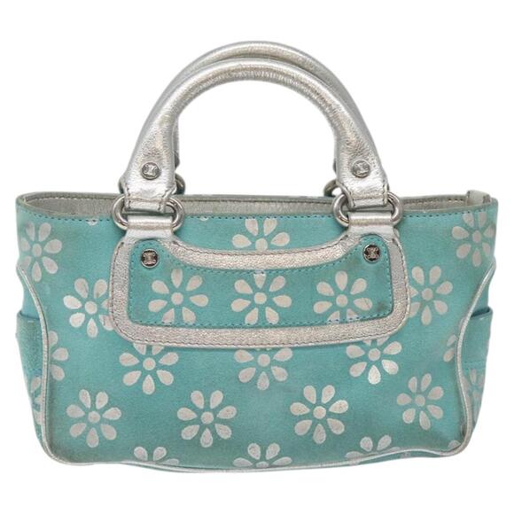CELINE Hand Bag Suede Light Blue Silver - Picture 2 of 12